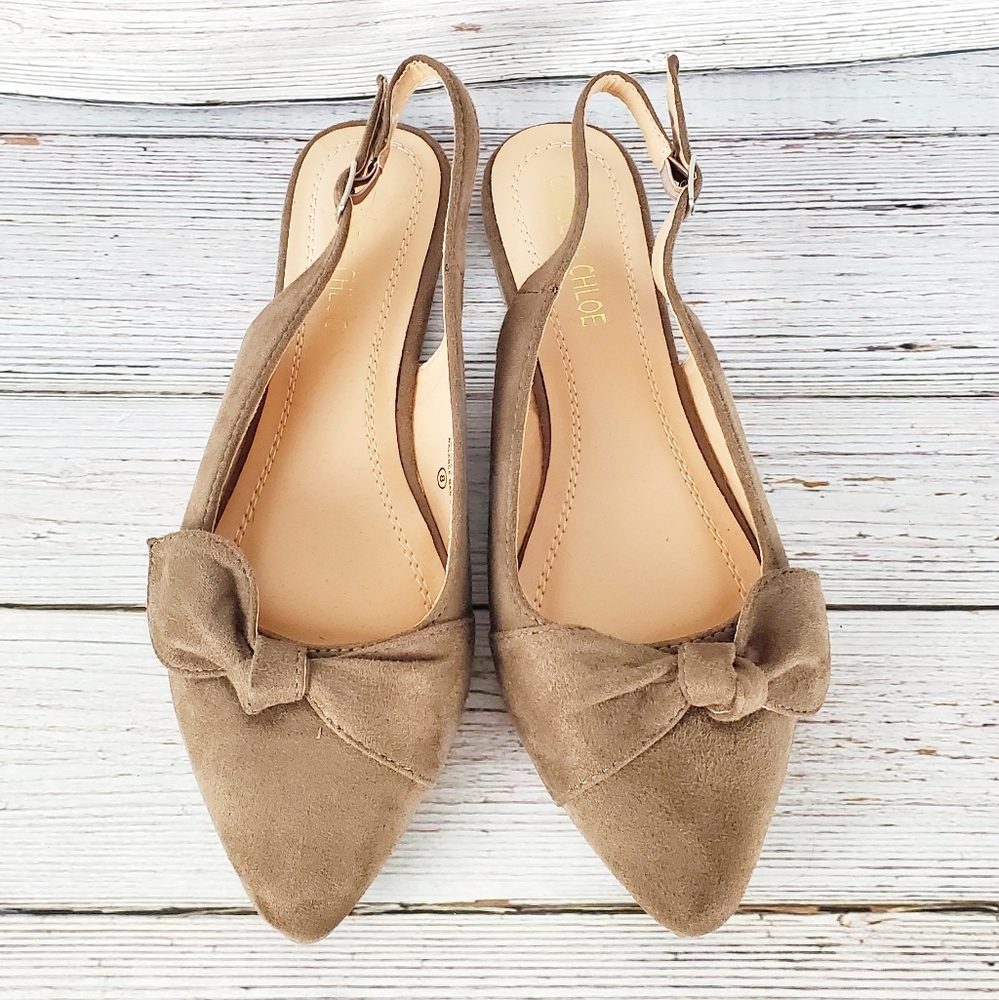 Chase & Chloe Suede Slingback Flats Size 8